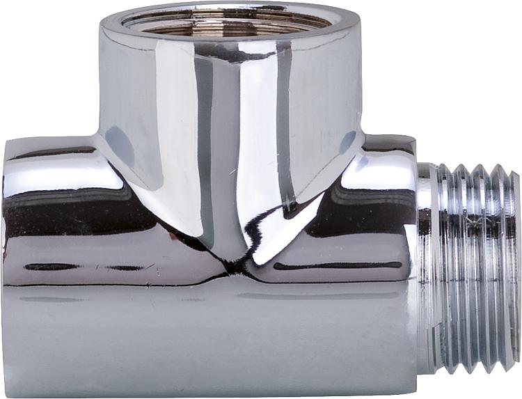 Anschluss-T-Stück 1/2" verchromt 1 x 1/2" AG / 2 x 1/2" IG Typ:SAS Anschluss-T-Stück 1/2" verchromt 1 x 1/2" AG / 2 x 1/2" IG Typ:SAS