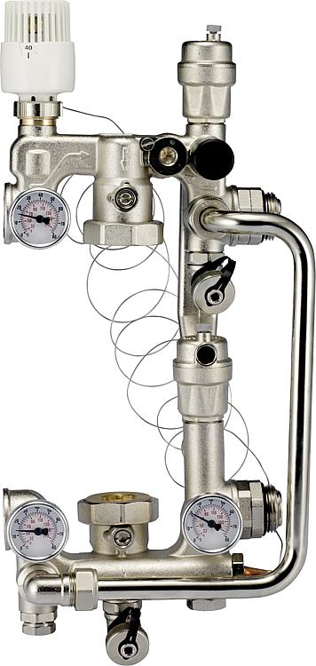 Fußbodenregulierungseinheit Evenes Combimix 1 für Umwälz- pumpe 130 mm Baulänge, Fußbodenregulierungseinheit Evenes Combimix 1 für Umwälz- pumpe 130 mm Baulänge,