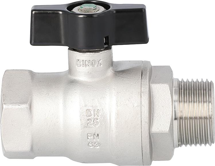 Edelstahlkugelhahn 1/2" AG/IG mit Flügelgriff Edelstahlkugelhahn 1/2" AG/IG mit Flügelgriff
