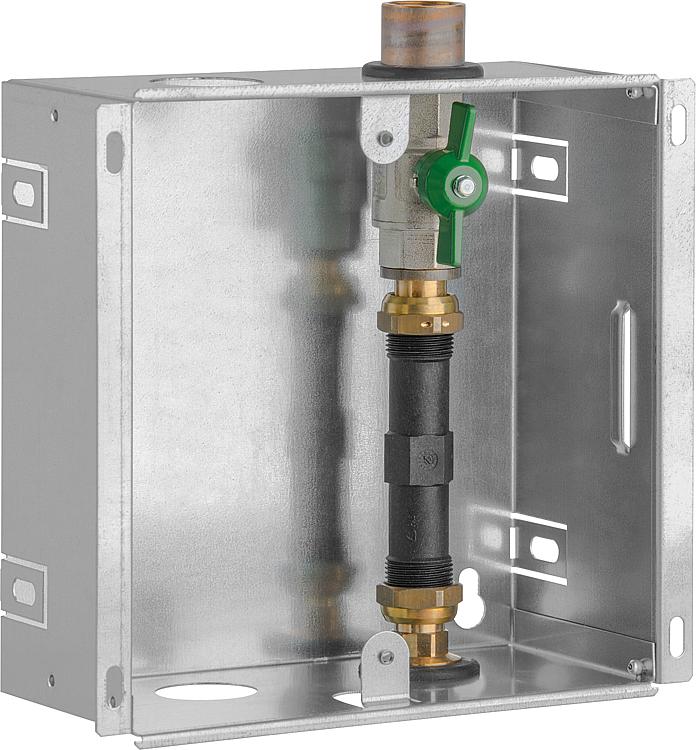 Einbaukasten Wasserzähler DN20(3/4"), 1xKugelhahn, Passstück 110mm, ohne Abdecku Einbaukasten Wasserzähler DN20(3/4"), 1xKugelhahn, Passstück 110mm, ohne Abdecku