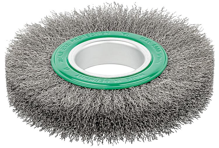Rundbürste Edelstahldraht gewellt 0,30mm Ø 150mm Loch-Ø 50mm