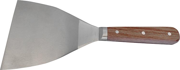 Malerspachtel 100mm, Haromac durchg., konisches Blatt, INOX, Rosenholz