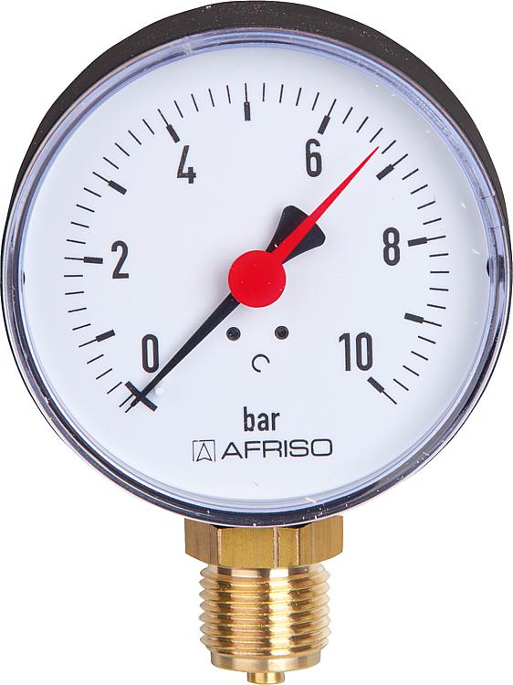 Manometer RF 80 1/2" 0-10 bar, Anschluss radial Manometer RF 80 1/2" 0-10 bar, Anschluss radial