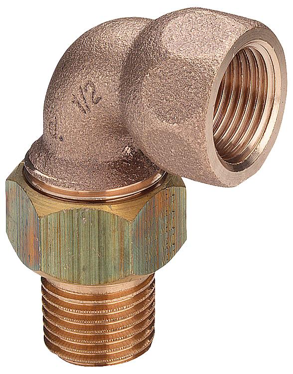 Rotguss-Gewindefitting Winkelverschraubung konisch dichtend Typ 3098 1 1/4" AG Rotguss-Gewindefitting Winkelverschraubung konisch dichtend Typ 3098 1 1/4" AG