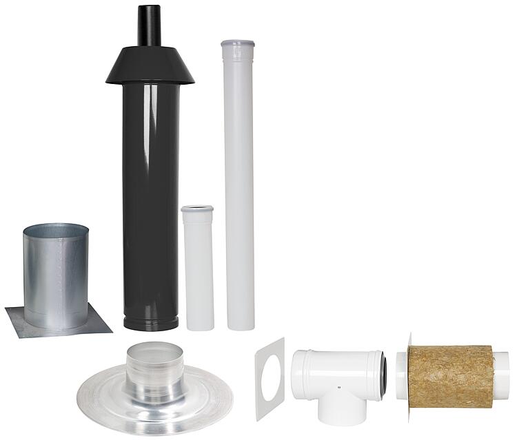 Grundpaket Unifix165, Flachdach, DN 80/125, 1,0m Grundpaket Unifix165, Flachdach, DN 80/125, 1,0m