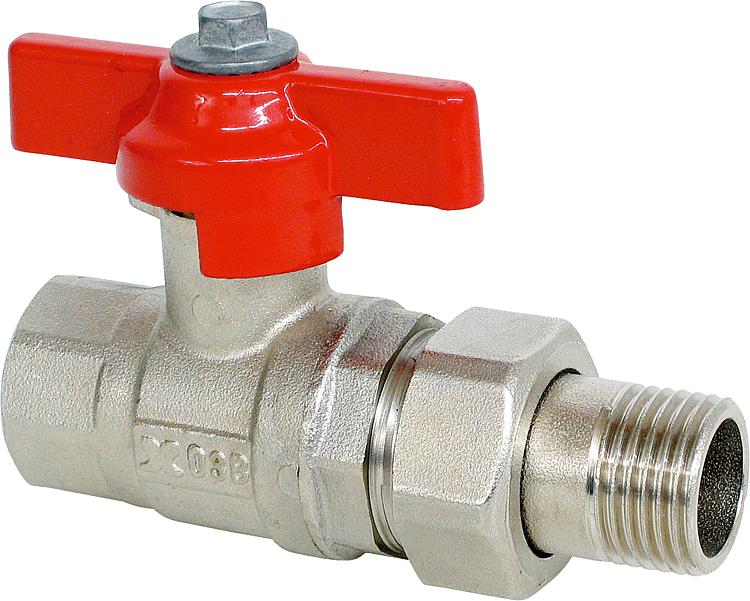 Kugelhahn m.Flügelgriff 1"IG x 1"Verschraub.AG Messing vernickelt PN 16 Kugelhahn m.Flügelgriff 1"IG x 1"Verschraub.AG Messing vernickelt PN 16