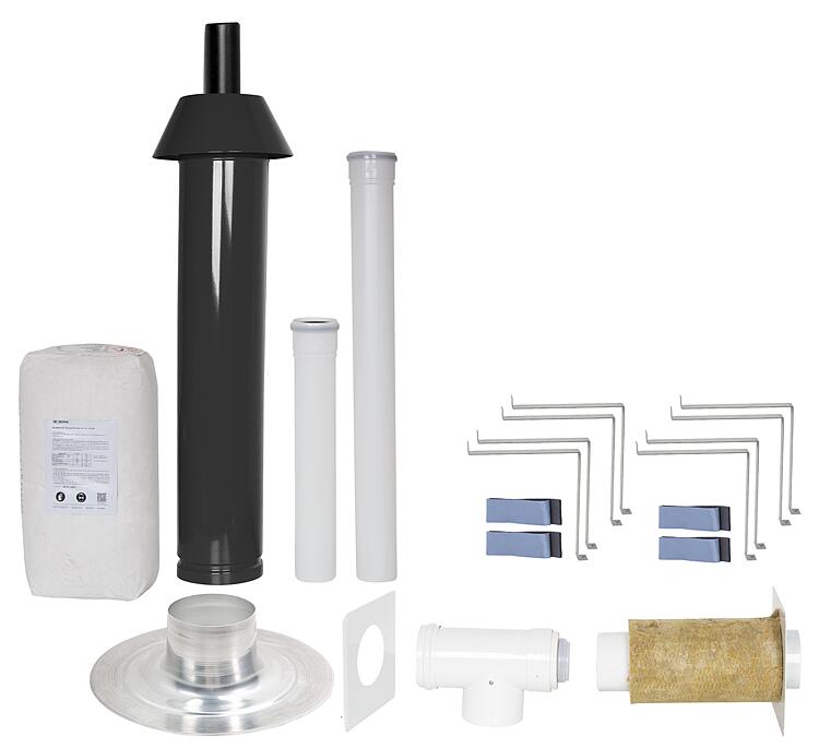 Grundpaket Porifix, Flachdach, DN 80/125, 1,0m Grundpaket Porifix, Flachdach, DN 80/125, 1,0m