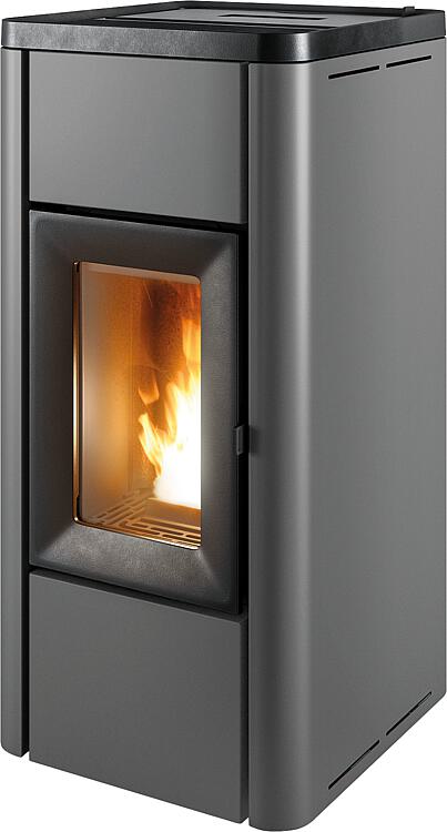Pelletofen MCZ GHEA Air 6 R, Grundgerät mit Verkleidung Metall Silber_313 Pelletofen MCZ GHEA Air 6 R, Grundgerät mit Verkleidung Metall Silber_313
