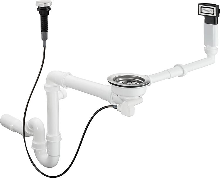 HG Automatische Ab- und Überlaufgarnitur Einzelbecken Granit D16-11