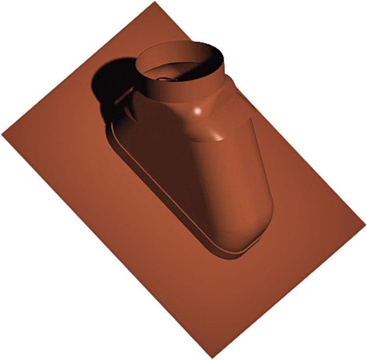 Kunststoff-Abgassystem Schrägdachpfanne25-50 , schwarz, flexibel, DN 80/125