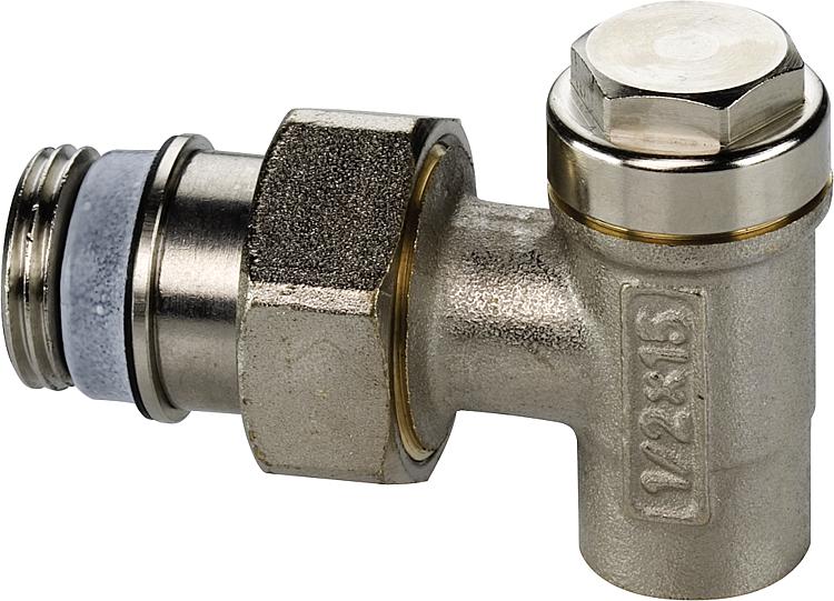 Rücklaufverschraubung Typ L zum Löten MS vernickelt 1/2"x 15 Ausführung: Eck Rücklaufverschraubung Typ L zum Löten MS vernickelt 1/2"x 15 Ausführung: Eck