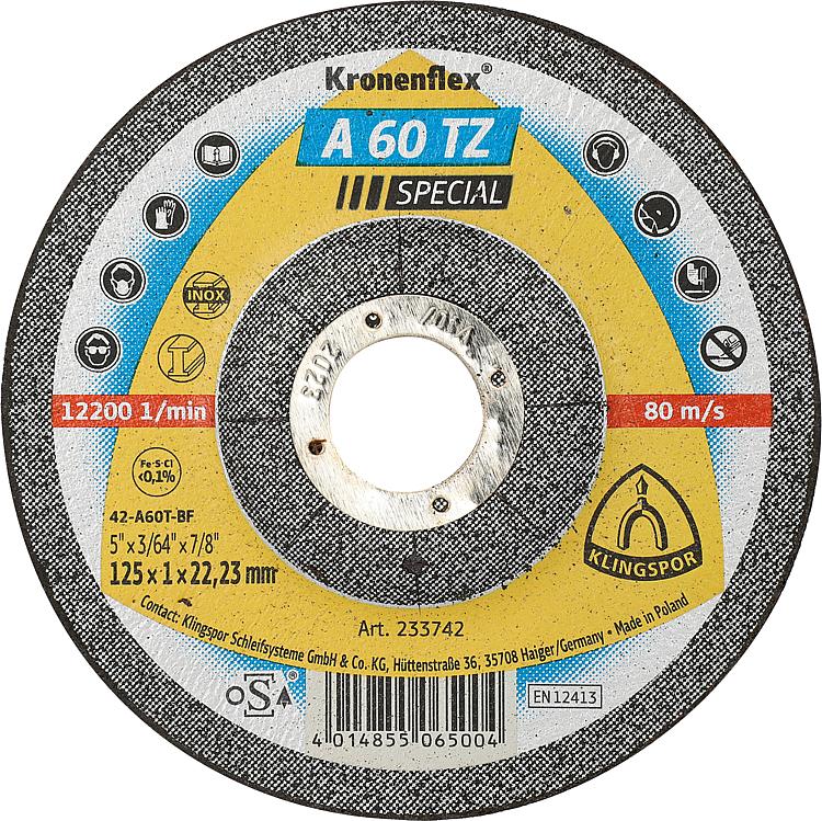 Trennscheibe KLINGSPOR gekröpft 125x1,0x22,23mm Trennscheibe KLINGSPOR gekröpft 125x1,0x22,23mm