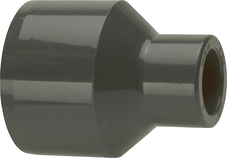 PVC-U - Klebefitting Reduktion lang, 63x 32 mm, mit Klebstutzen u. Klebmuffe