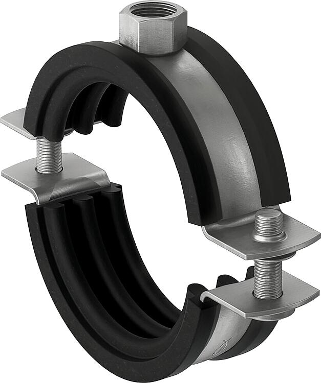Zweischraubenschelle Inox Edelstahl A4 1" 31-38 mm, M8+M10 Zweischraubenschelle Inox Edelstahl A4 1" 31-38 mm, M8+M10