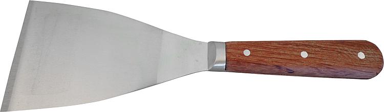 Malerspachtel 80mm, Haromac durchg., konisches Blatt, INOX, Rosenholz