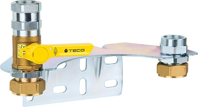 Montageset für Gaszweirohrzähler mit Verschraubung und GS 2,5m³/h zum Anschluss von Gaszähler