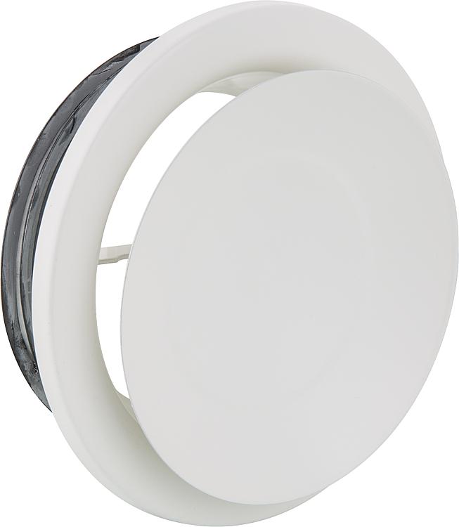 Tellerventil NW 125 für Zu- und Abluft Metall, weiß Tellerventil NW 125 für Zu- und Abluft Metall, weiß