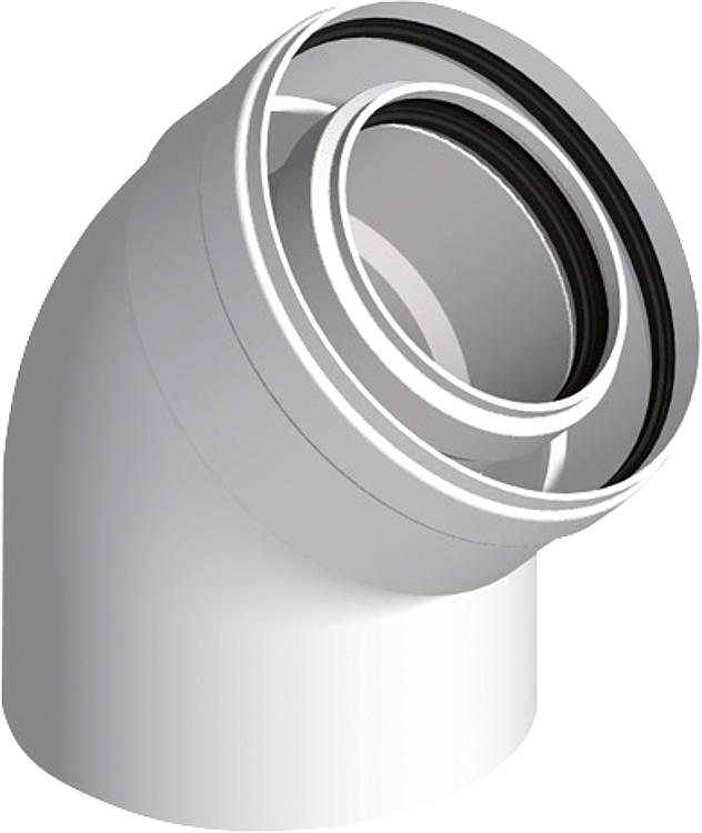 Kunststoff-Abgassystem Bogen 45  - DN 80/125
