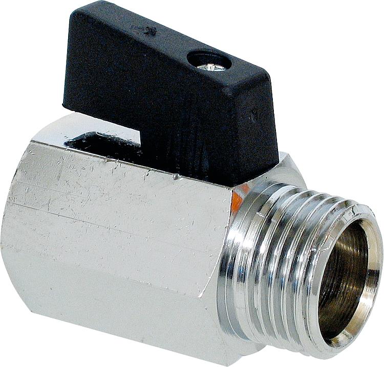 Mini-Kugelhahn mit kurzem Hebel IGxAG 1/2" Mini-Kugelhahn mit kurzem Hebel IGxAG 1/2"
