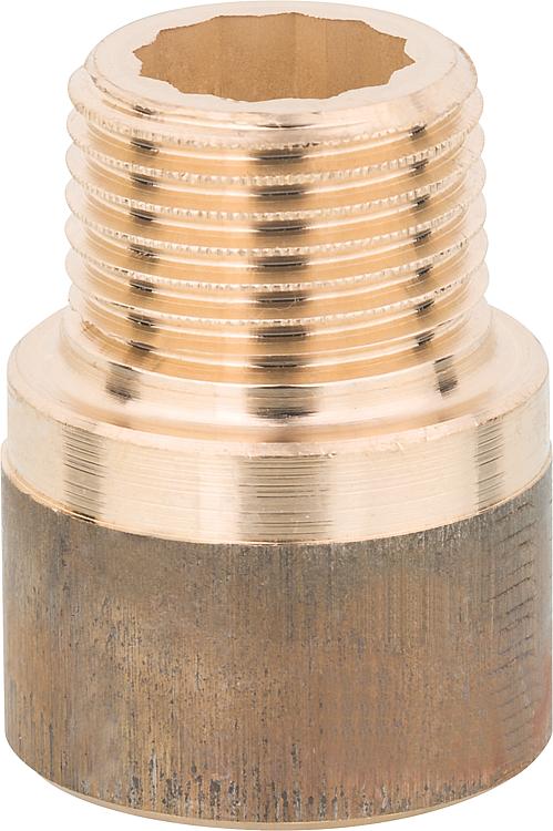 Rotguss-Gewindefitting Hahnverlängerungmit DVGW Typ 3540, 1/2''''x20mm (I/A) Rotguss-Gewindefitting Hahnverlängerungmit DVGW Typ 3540, 1/2''''x20mm (I/A)