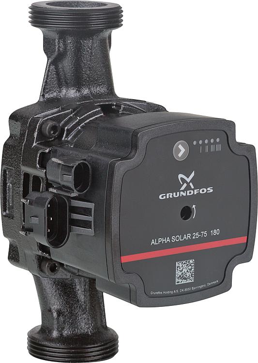 Umwälzpumpe Grundfos Alpha Solar 15-75,DN15(1/2"), PN10, 230V, Baulänge 130mm Umwälzpumpe Grundfos Alpha Solar 15-75,DN15(1/2"), PN10, 230V, Baulänge 130mm