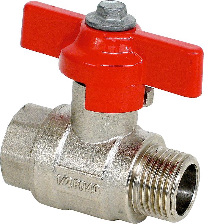 Kugelhahn m.Flügelgriff IG x AG 1" PN40Messing vernickelt Kugelhahn m.Flügelgriff IG x AG 1" PN40Messing vernickelt