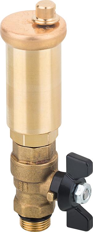 Solar-Schnellentlüfter DN10(3/8") mit Absperrkugelhahn, aus Messing Solar-Schnellentlüfter DN10(3/8") mit Absperrkugelhahn, aus Messing