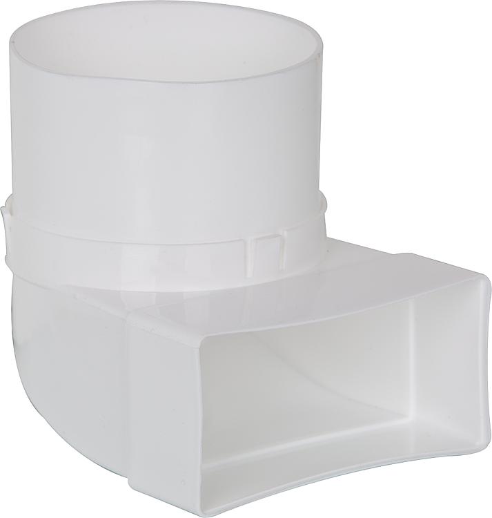 Umlenkstück FLÜB 100 100 mm 90 auf 100 x 50 mm Kunststoff weiß Umlenkstück FLÜB 100 100 mm 90 auf 100 x 50 mm Kunststoff weiß