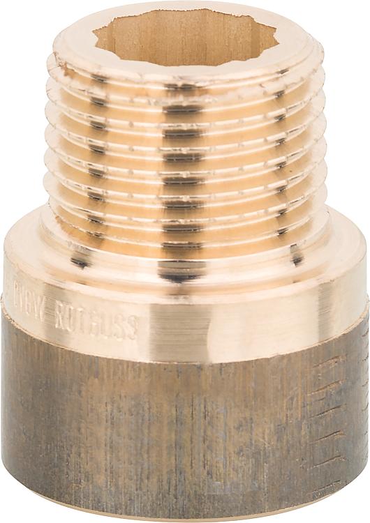 Rotguss-Gewindefitting Hahnverlängerungmit DVGW Typ 3540, 1"x25mm (I/A) Rotguss-Gewindefitting Hahnverlängerungmit DVGW Typ 3540, 1"x25mm (I/A)