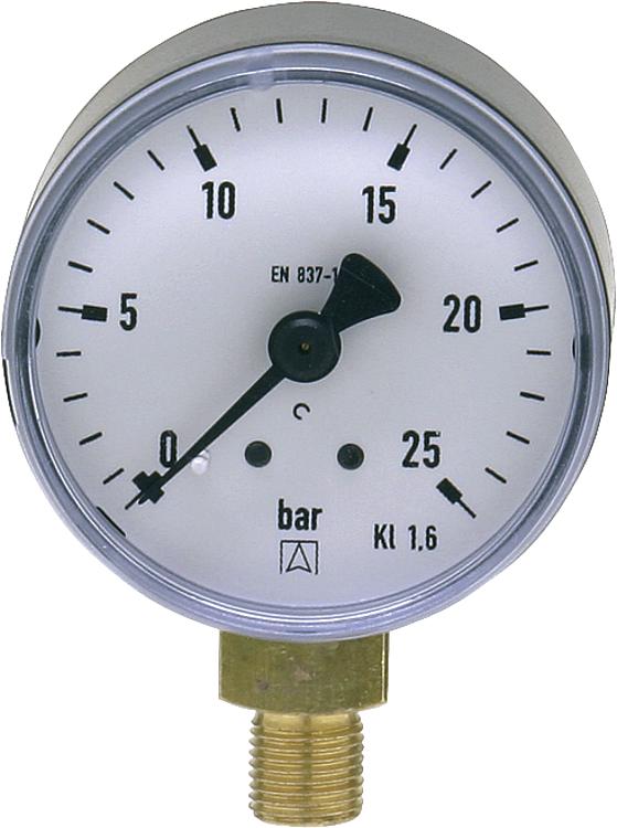 Manometer 50 durch 1/8" unten 0-25 bar Manometer 50 durch 1/8" unten 0-25 bar