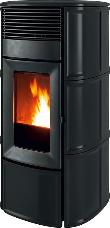 Pelletofen MCZ Suite Hydromatic 18 R, Grundgerät mit Verkleidung Matt Schwarz Ceramic, 17,7 KW