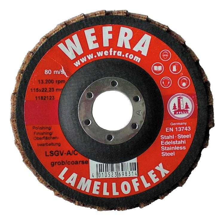 Lamellenschleifteller WEFRA LSGV-A/C grob D=115 x 22,23 mm
