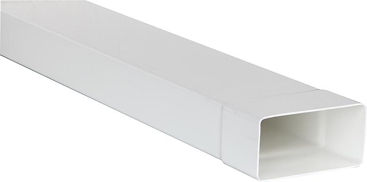 Flachrohr System 100 110 x 53 mm, weiß Länge 1,0 m mit Muffe