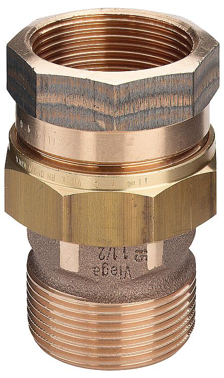 Rotguß-Gewindefitting Verschraubung flach dichtend Typ 3331 2" IxA Rotguß-Gewindefitting Verschraubung flach dichtend Typ 3331 2" IxA