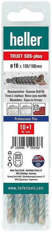Hammerbohrer HELLER® TRIJET ULTIMATE mit SDS-Plus Aufnahme Ø 10,0 x 100/160