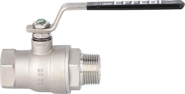 Edelstahlkugelhahn 1 1/2" AG/IG mit Stahl-Handhebel Edelstahlkugelhahn 1 1/2" AG/IG mit Stahl-Handhebel