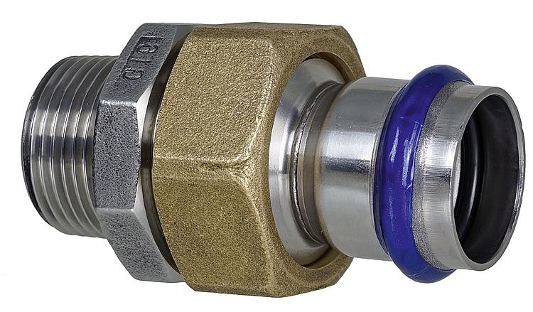 Edelstahl Durchgangsverschr. AG flachdichtend 15mm x 1/2" V-Kontur Edelstahl Durchgangsverschr. AG flachdichtend 15mm x 1/2" V-Kontur