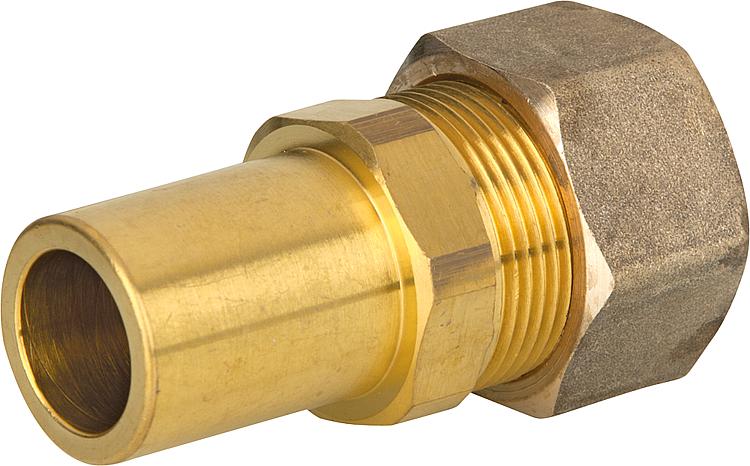 Verschraubung für Spiralrohr DN20 x 18mm Stutzen,Messing,mit Graphit Hochtemepra