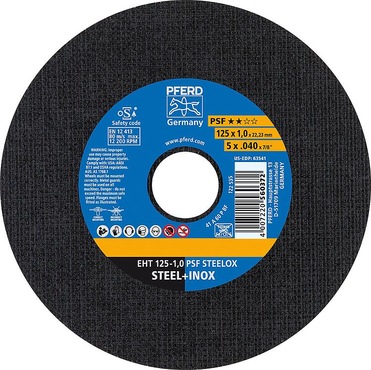 Trennscheibe PFERD Ø 125 x 1,0 x 22,23mm, gerade für Stahl, Edelstahl Trennscheibe PFERD Ø 125 x 1,0 x 22,23mm, gerade für Stahl, Edelstahl