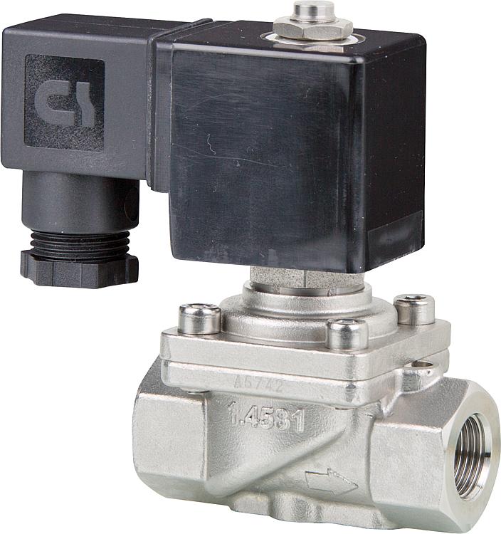 Edelstahlmagnetventil  1" zwangsgesteuert, stromlos geschlossen 230V,50-60Hz