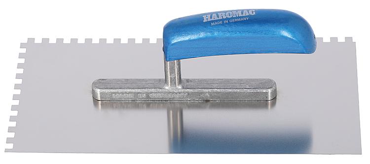 Glättekelle HAROMAC 6x6 gezahnt 280mm rostfrei blaues Heft
