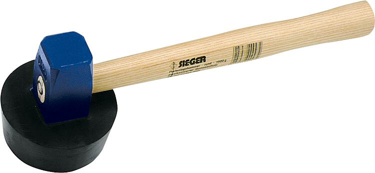 Sieger-Plattenlegerhammer, 1500 g, rund, anvulkanisert, Holz-/Rinkeil, Esche-Stiel 38 cm Sieger-Plattenlegerhammer, 1500 g, rund, anvulkanisert, Holz-/Rinkeil, Esche-Stiel 38 cm