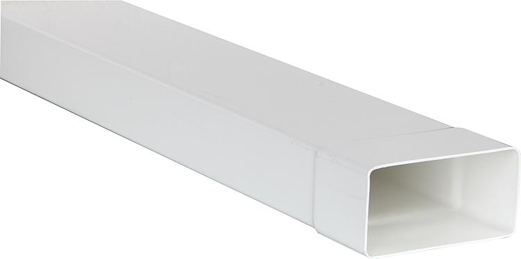 Flachrohr System 100 110 x 53 mm, weiß Länge 1,0 m mit Muffe Flachrohr System 100 110 x 53 mm, weiß Länge 1,0 m mit Muffe