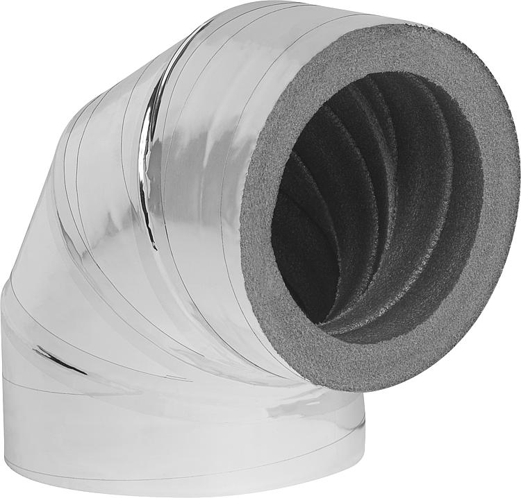 Dämmbogen 90 , DN125 mit Alubeschichtung, 20mm Wandstärke
