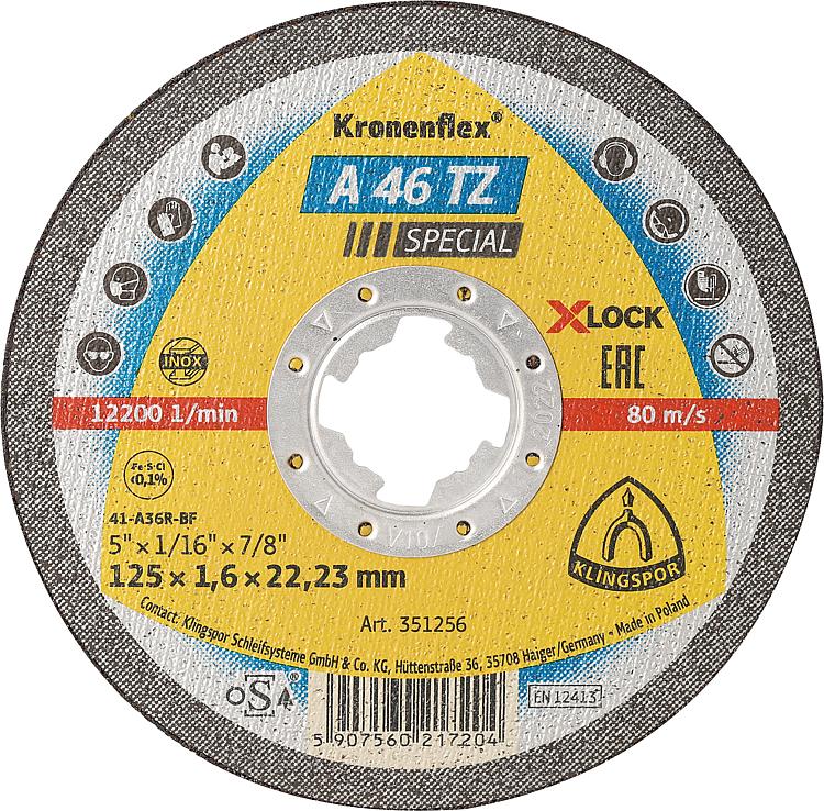 Trennscheibe KLINGSPOR A 46 TZ SPECIAL INOX X-LOCK 115 x 1,6 x 22,23 mm