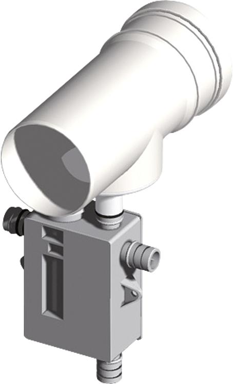 Kunststoff-Abgassystem Kondensatablauf,senkrecht mit Siphon DN 110 Kunststoff-Abgassystem Kondensatablauf,senkrecht mit Siphon DN 110