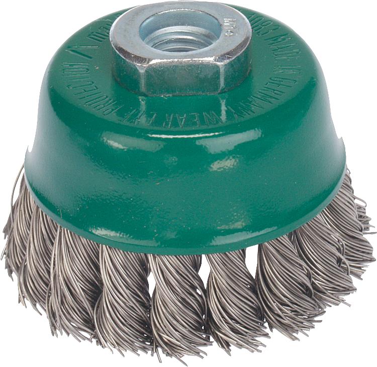 Topfbürste gezopft Edelstahldraht 0,50 mm 65 mm x M 14 x 2,0 Topfbürste gezopft Edelstahldraht 0,50 mm 65 mm x M 14 x 2,0