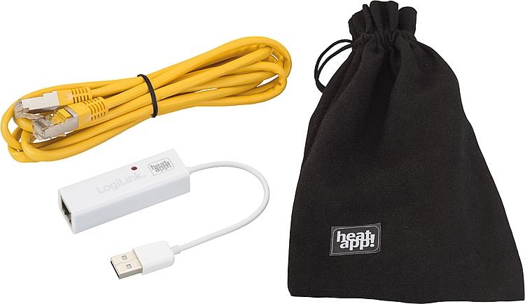heatapp Installationskit 1xLAN-USB-Adapter, Patchkabel, Transportbeutel
