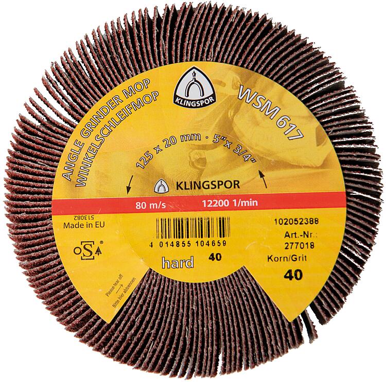 Schleifmoprad Klingspor CS 310 XF, 125 x 20 mm, Korn 120 Gewinde M 14