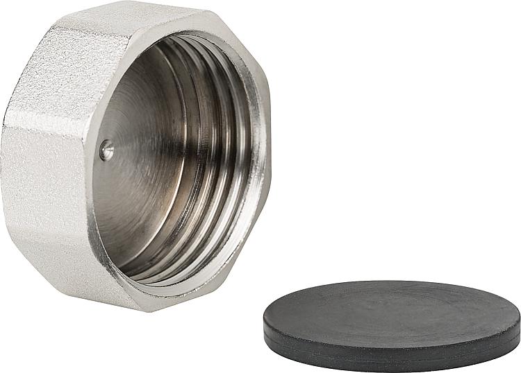 Verschlusskappe mit IG 1" vernickelt Verschlusskappe mit IG 1" vernickelt